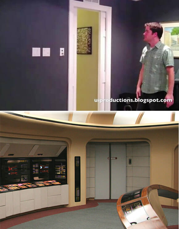 Jovem constrói em casa uma porta que se abre como as da série Star Trek. (com vídeo)