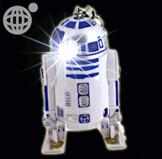 Chaveiro e pingente para celular do R2-D2 e seus amigos.