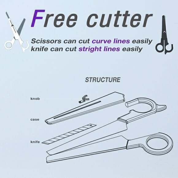 Free cutter - Tesoura e estilete enfim juntos.
