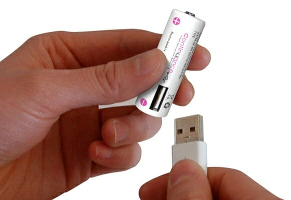 Continuance - Pilhas recarregáveis equipadas com portas USB.