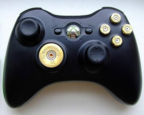 Controle do Xbox de macho só se for equipado com balas de revólver de verdade.
