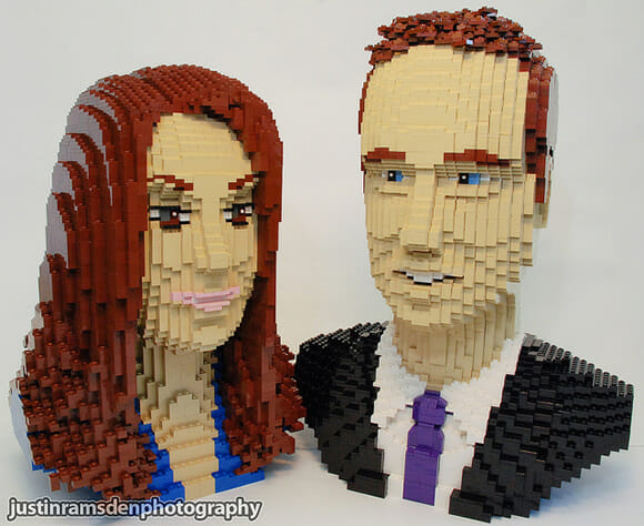 Busto do Príncipe William e Kate Middleton feitos de LEGO!