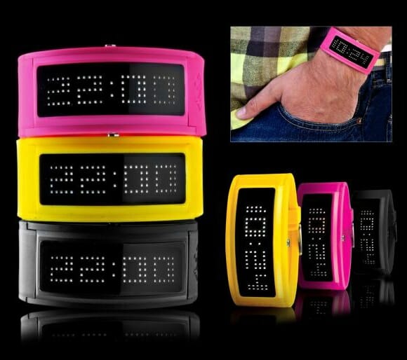 LED Guru - Relógios de pulso de LED que também funcionam como letreiros.
