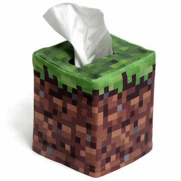 Caixas de lenços inspiradas no jogo Minecraft