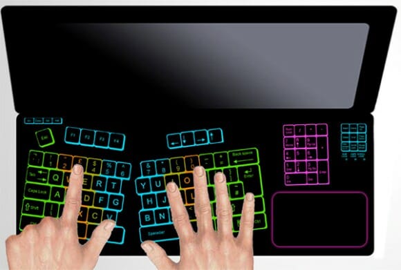 Keyless Lifebook - Um notebook conceito com um teclado touchscreen personalizável.