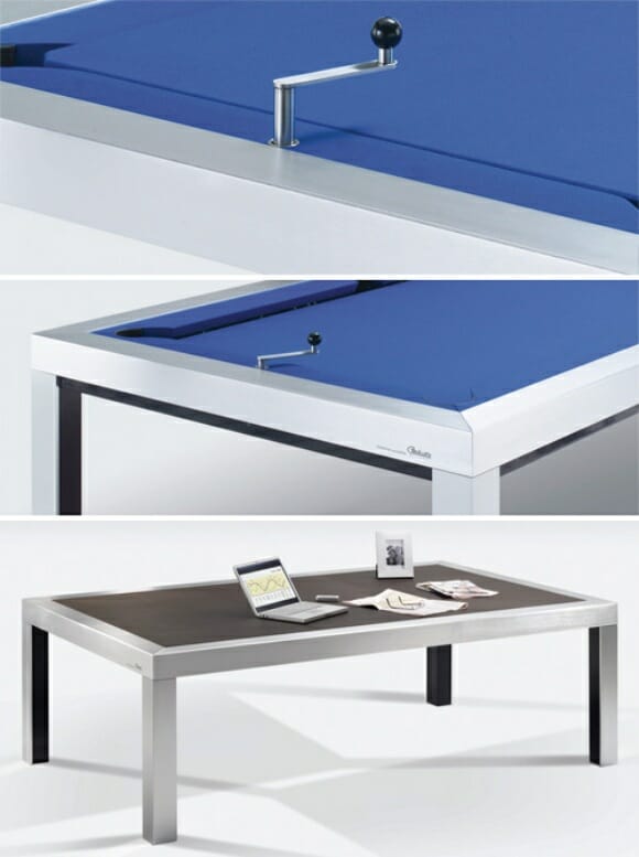(Very)Tables - Uma mesa de escritório que se transforma em mesa de sinuca.