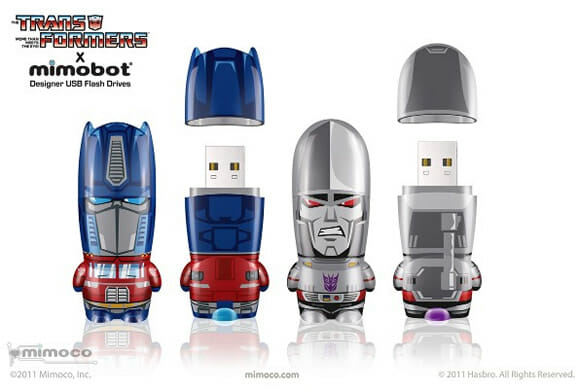 Novos pen drives Mimobot Transformers.