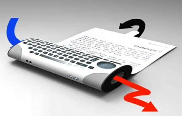 Roll Me - Um mini notebook conceito que pode ser enrolado como um jornal.