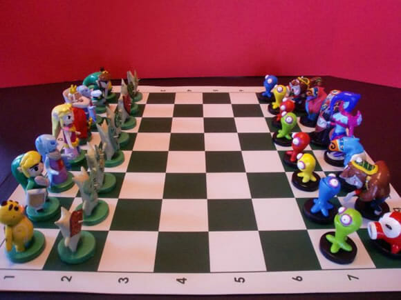Set de xadrez com personagens do The Legend of Zelda.