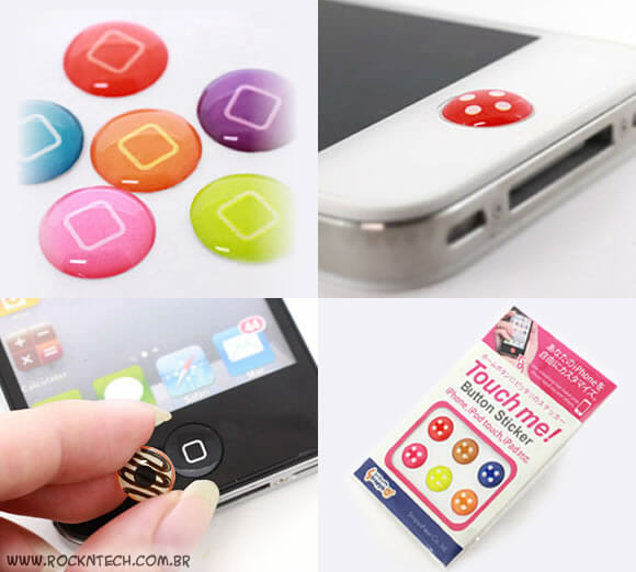 Decore o botão Home de seu iPhone, iPad ou iPod com os criativos adesivos Touch Me!