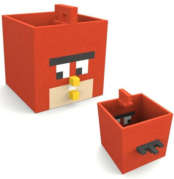 Porta canetas do game Angry Birds para organizar sua mesa!