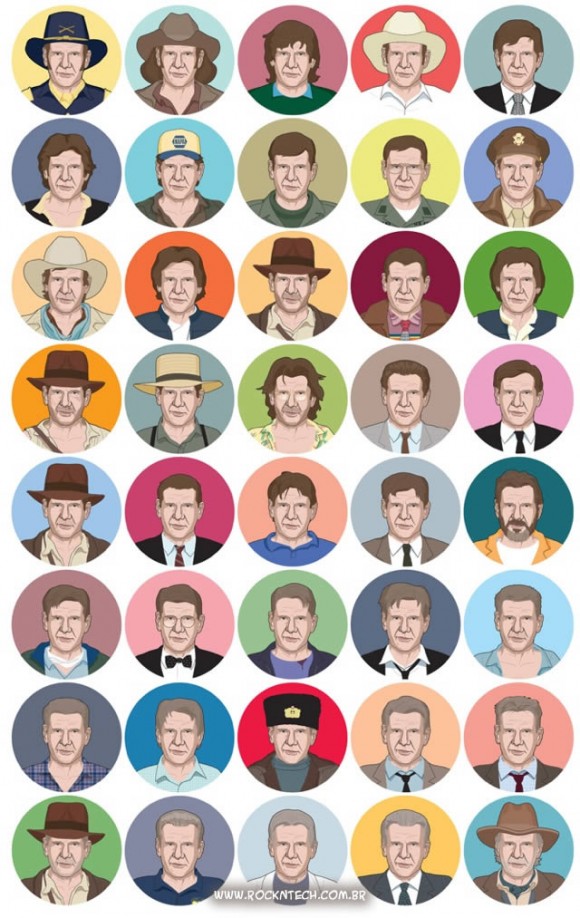 FOTOFUN - 40 ilustrações de personagens de Harrison Ford