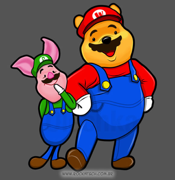 FOTOFUN - Pooh Mario e Luigi Leitão.