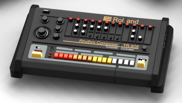 Um pen drive em forma de caixa de ritmos programável TR-808 da Roland.