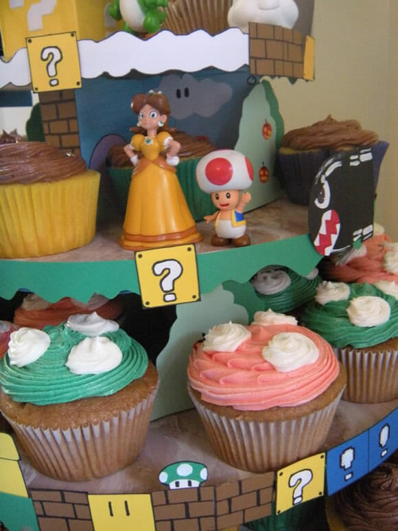 Torre de Cupcakes do Super Mario!