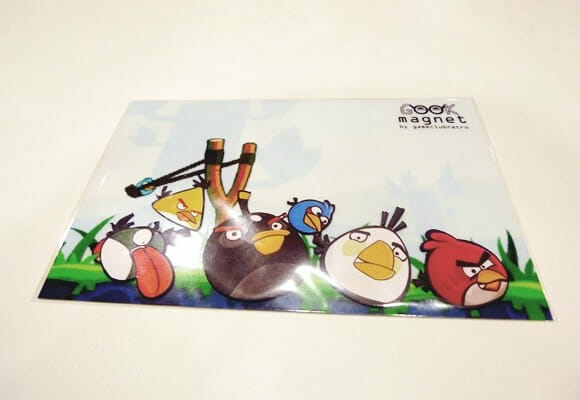 Kit de ímãs de geladeira do Angry Birds.