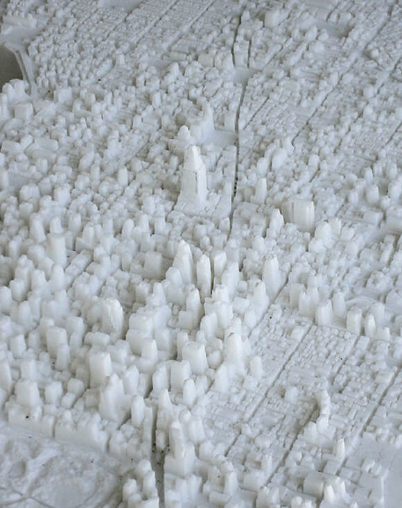 Artista cria maquete de Manhattan esculpida em mármore.