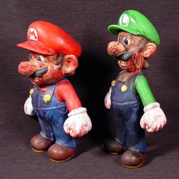 Artista recria personagens Super Mario e Luigi em versão Zumbi