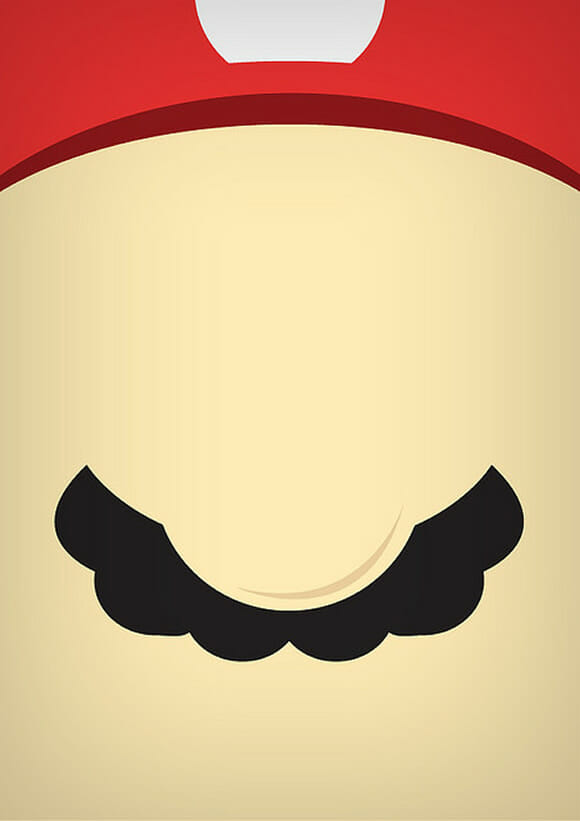 Versão minimalista dos personagens do Super Mario.