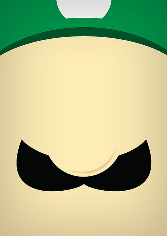 Versão minimalista dos personagens do Super Mario.