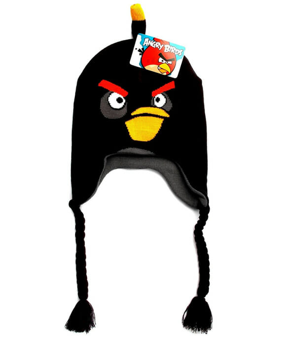 Toucas estilosas para fãs de Angry Birds.