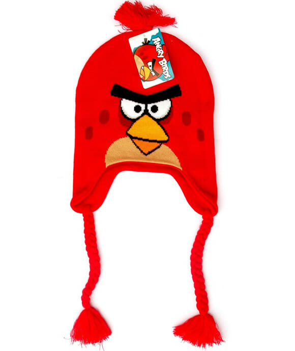 Toucas estilosas para fãs de Angry Birds.