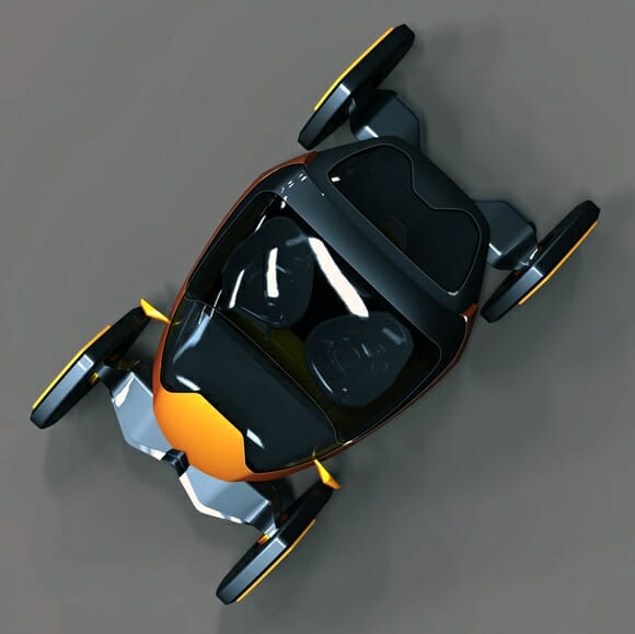 Carro conceito inspirado em carangueijo tem design futurista e pode andar de lado.