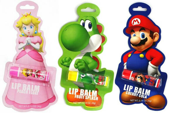 Linha de hidratantes labiais do Super Mario.