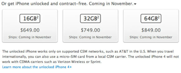 RUMOR: Versão desbloqueada do iPhone 4S já tem preço e data definida para lançamento.
