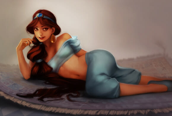 Ilustrações realistas das princesas da Disney