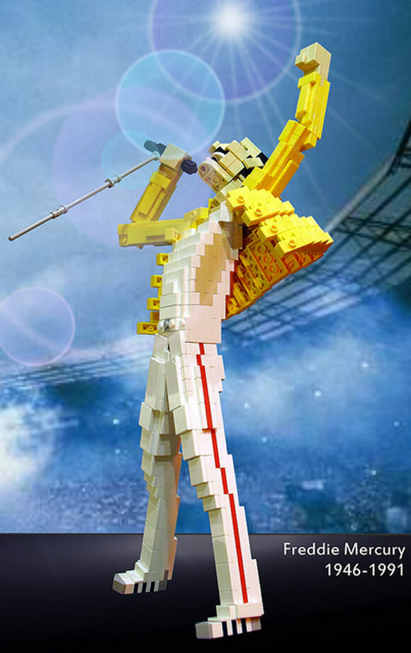 Freddie Mercury feito de LEGO