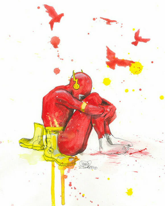 Ilustrações mostram Super-Heróis deprimidos