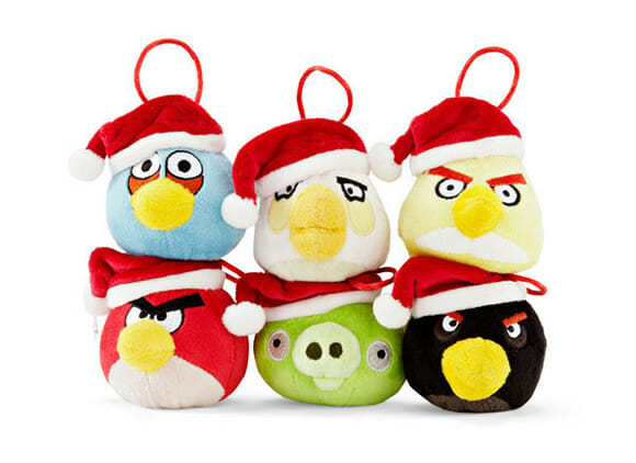 Decoração de natal divertida com enfeites do Angry Birds