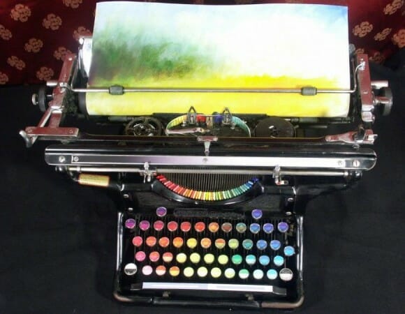 Máquina de escrever especial permite que você pinte quadros datilografando