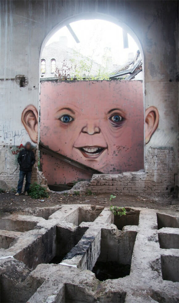 Arte de rua: Os curiosos rostos feitos em construções