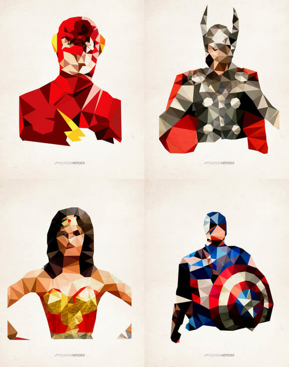 Polygon Heroes: Coleção de super-heróis "geométricos"