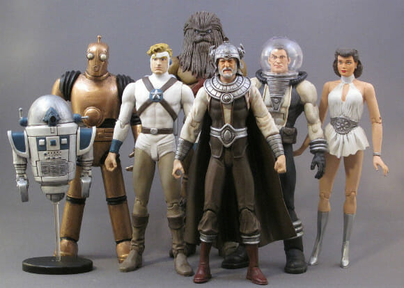 Action figures do Star Wars estilo retrô