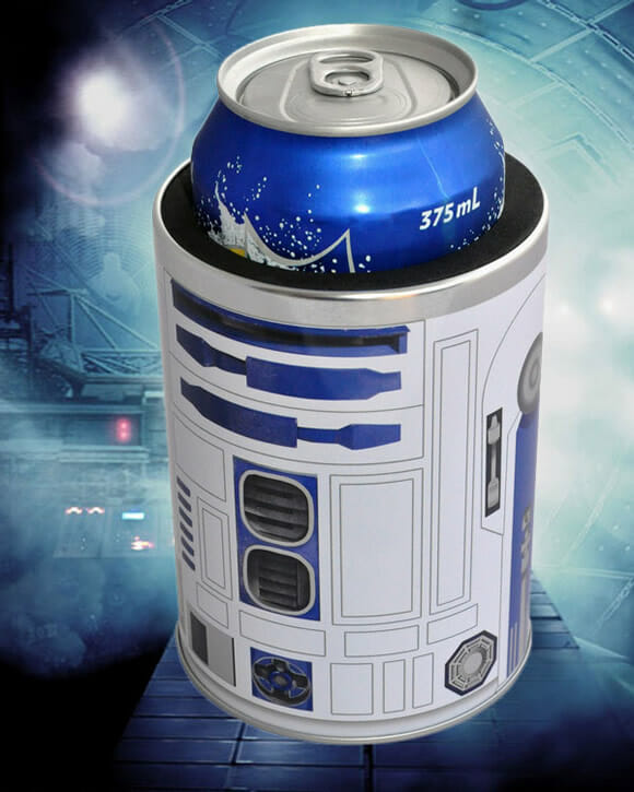Porta-latas do R2-D2 mantém suas bebidas geladas