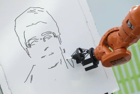 Robô artista desenha caricaturas em 3 minutos