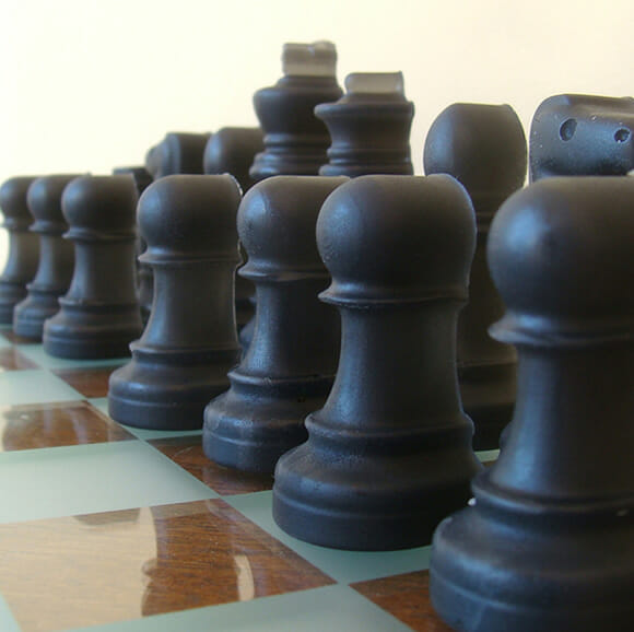 Conjunto de sabonetes em forma de peças de xadrez