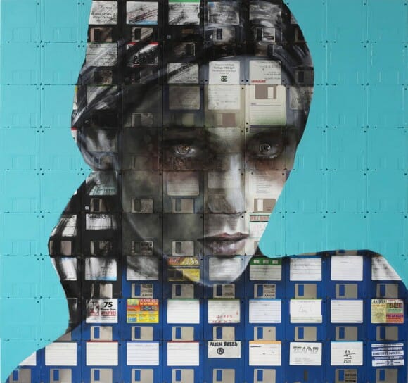Artista usa disquetes reciclados para criar quadros incríveis