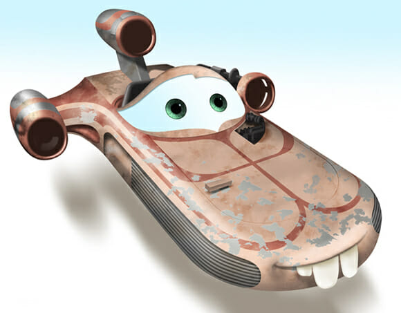 Carros famosos estilo Carros da Pixar
