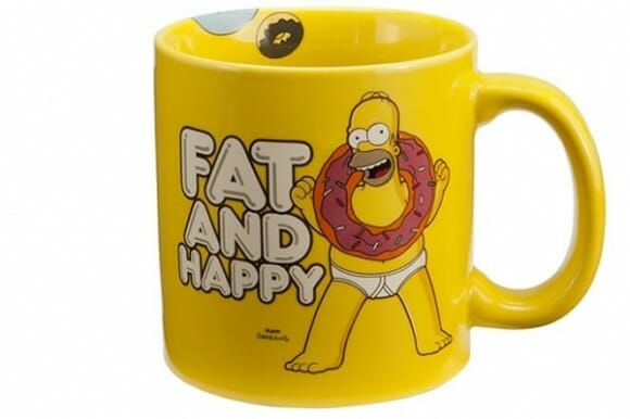 Caneca Homer Simpson: Gordo e feliz =)
