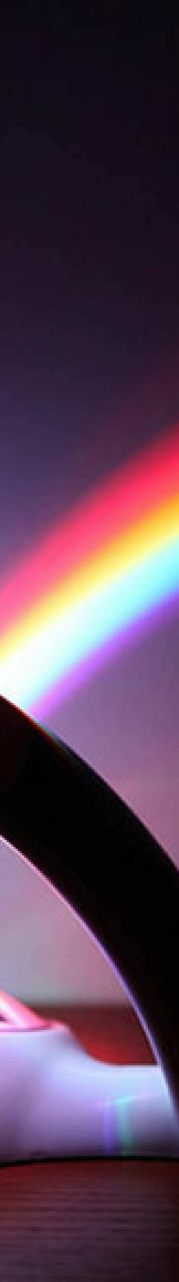 Aparelho eletrônico projeta um arco-íris na parede, mas não vem com pote de ouro