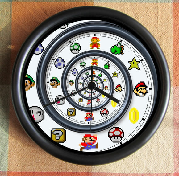 Relógio espiral do Super Mario te desafia a ler as horas