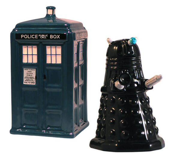 Saleiro e pimenteiro TARDIS e Dalek para fãs de Doctor Who