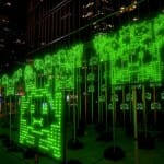 Green Invaders - Space Invaders verdes luminosos invadem cidades