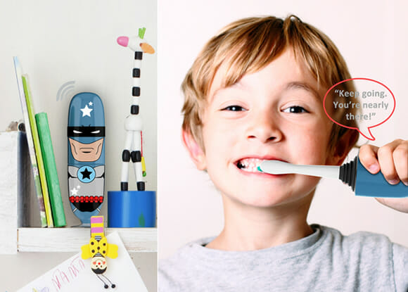 Designers inventam escova de dentes eletrônica que incentiva crianças a escovarem os dentes