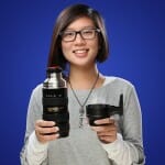 Caneca e garrafa térmica de aço inox em forma de lente de câmera fotográfica. Woooww!!!
