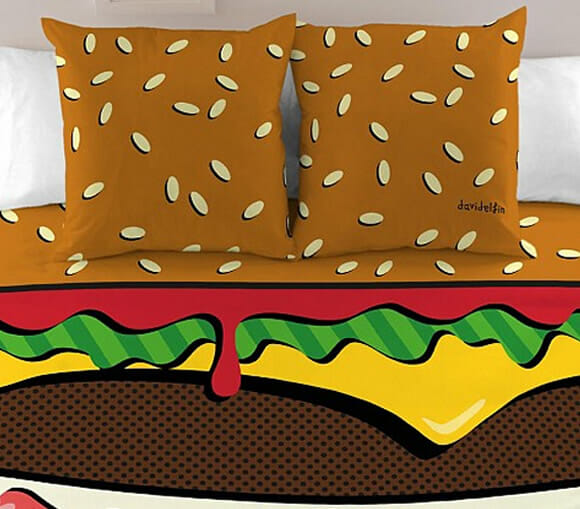 Conjunto divertido transforma sua cama em um hambúrguer gigante!